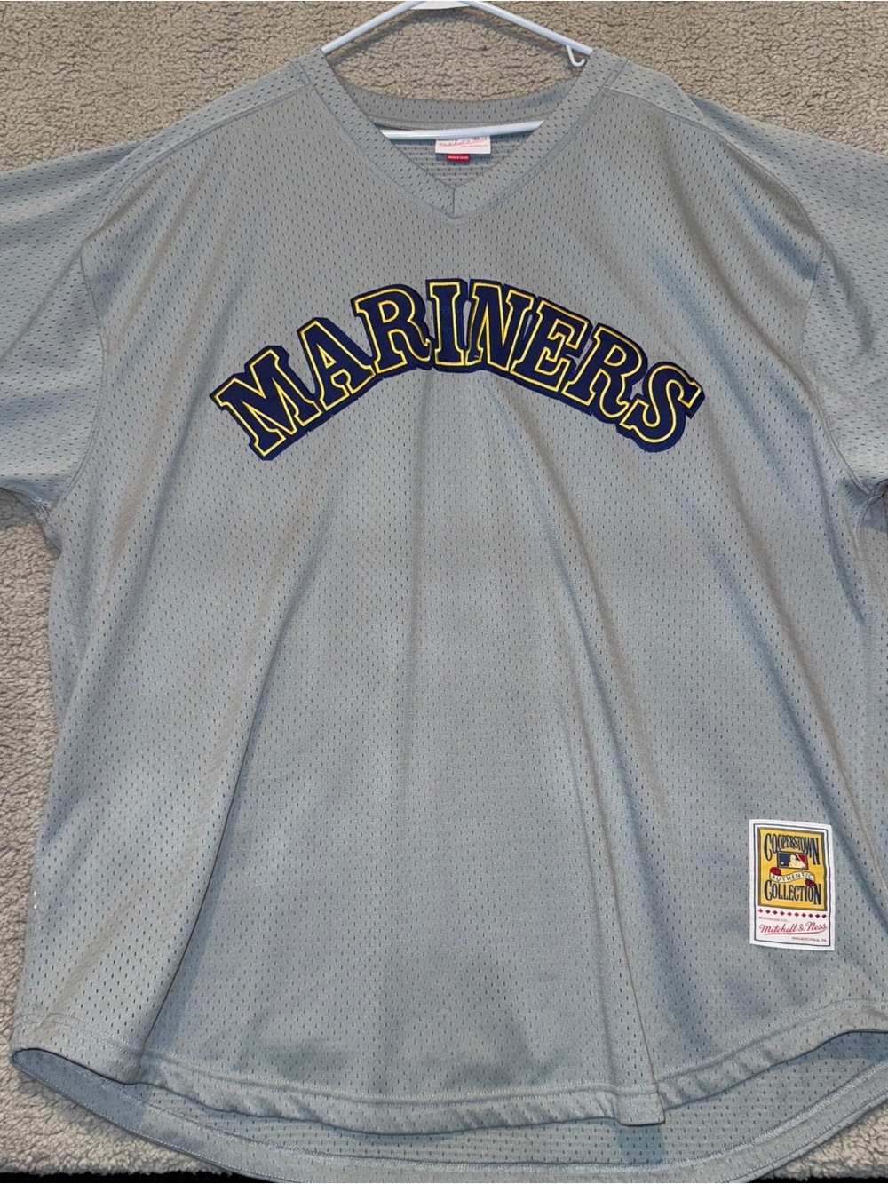 MENS MITCHELL & NESS MLB AUTHENTIC BP JERSEY - MARINERS 1989 KEN GRIFFEY JR 3XLT